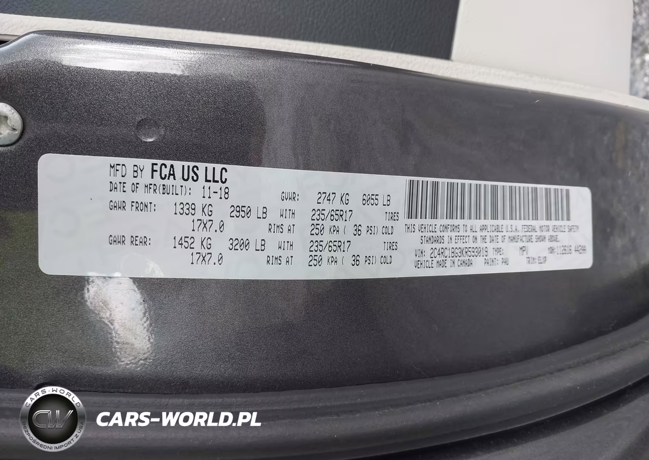 2019 Chrysler Pacifica Touring L VIN:2C4RC1BG3KR593019 - 9