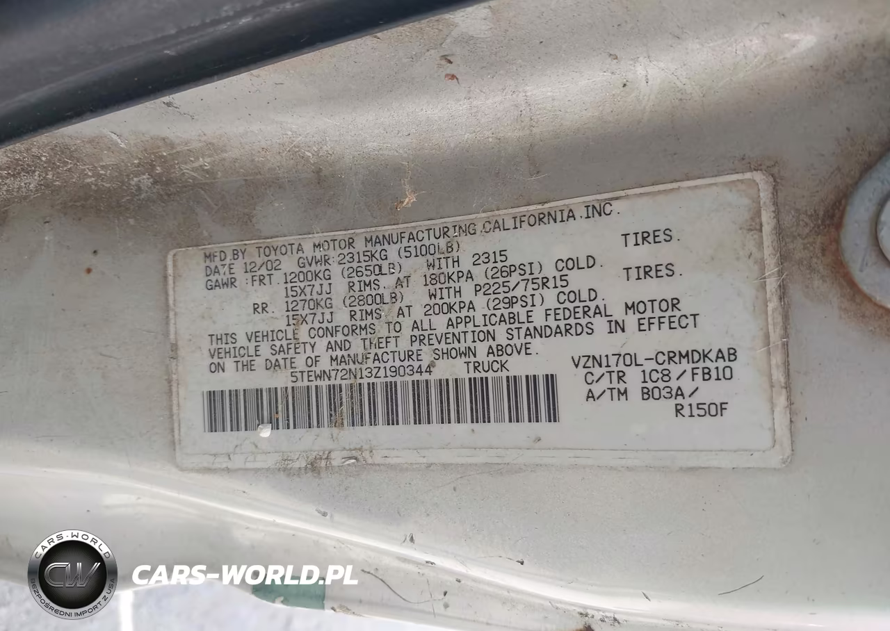 2003 Toyota Tacoma Base V6 VIN:5TEWN72N13Z190344 - 9