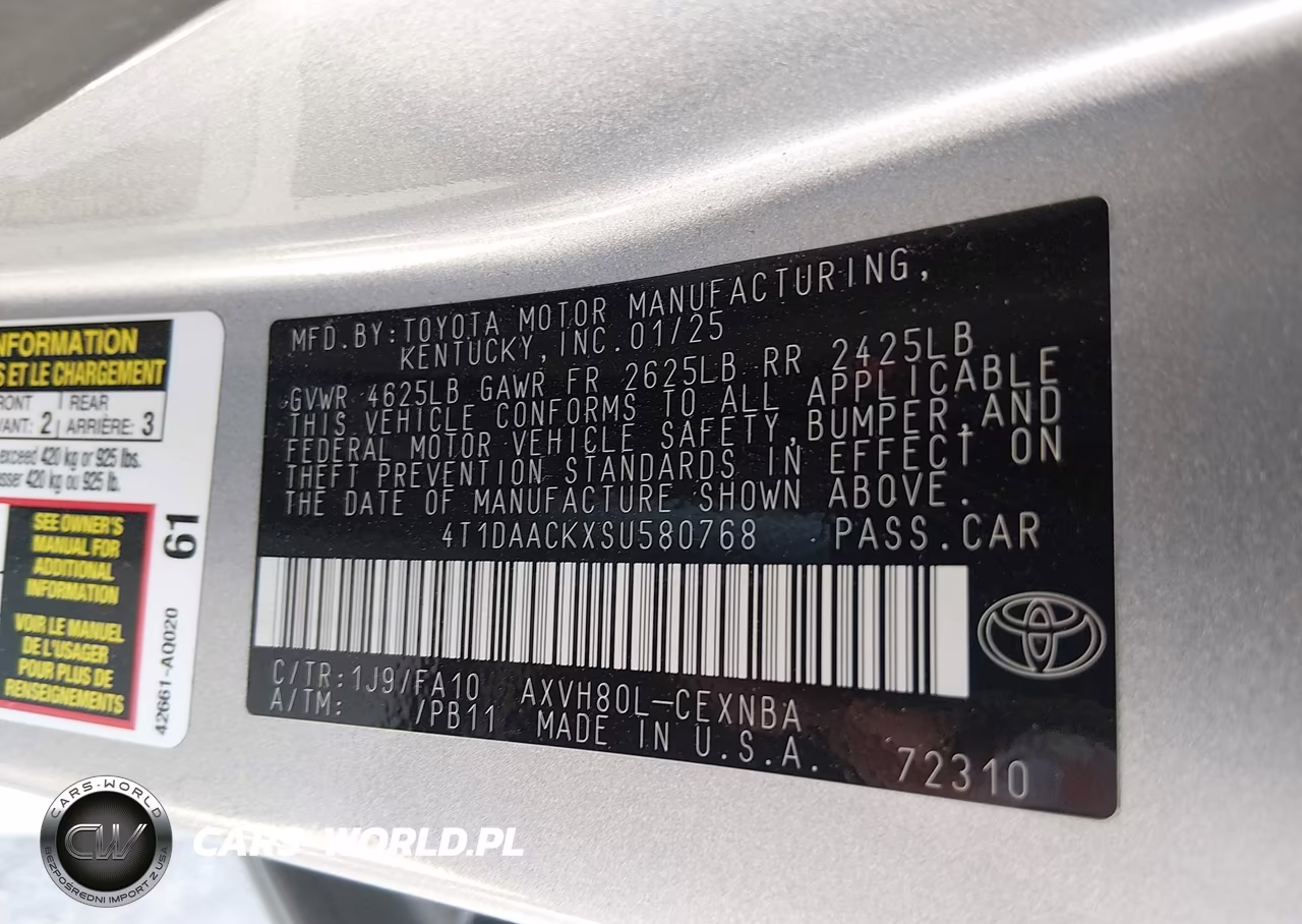 2025 Toyota Camry Le VIN:4T1DAACKXSU580768 - 9
