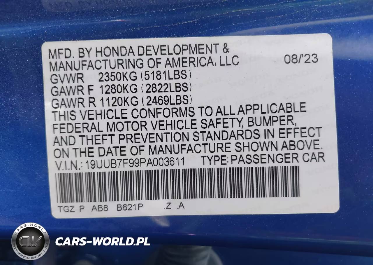 2023 Acura Tlx Type S - Hp Wheel And Tire VIN:19UUB7F99PA003611 - 9
