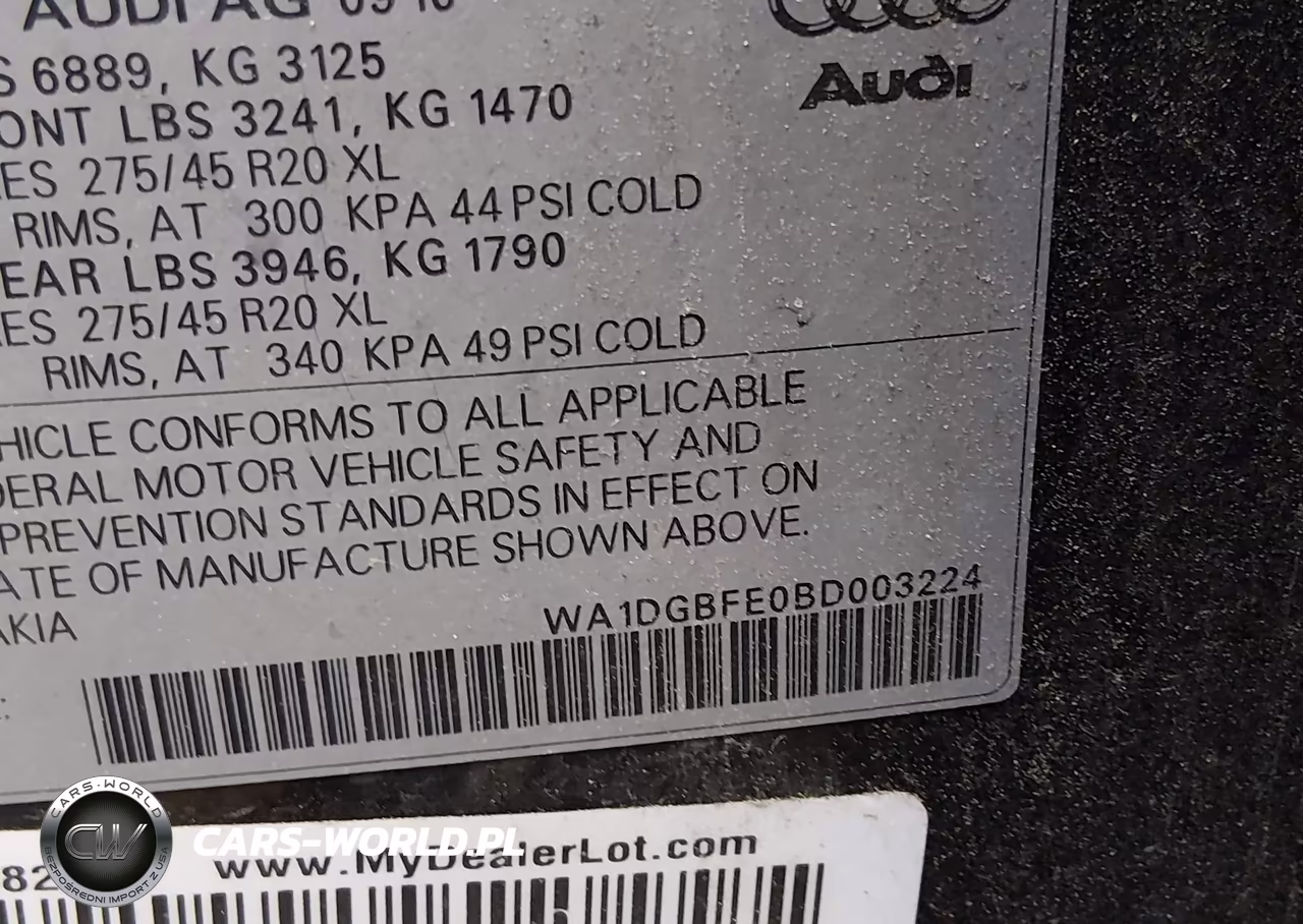 2011 Audi Q7 3.0T S Line Prestige VIN:WA1DGBFE0BD003224 - 9