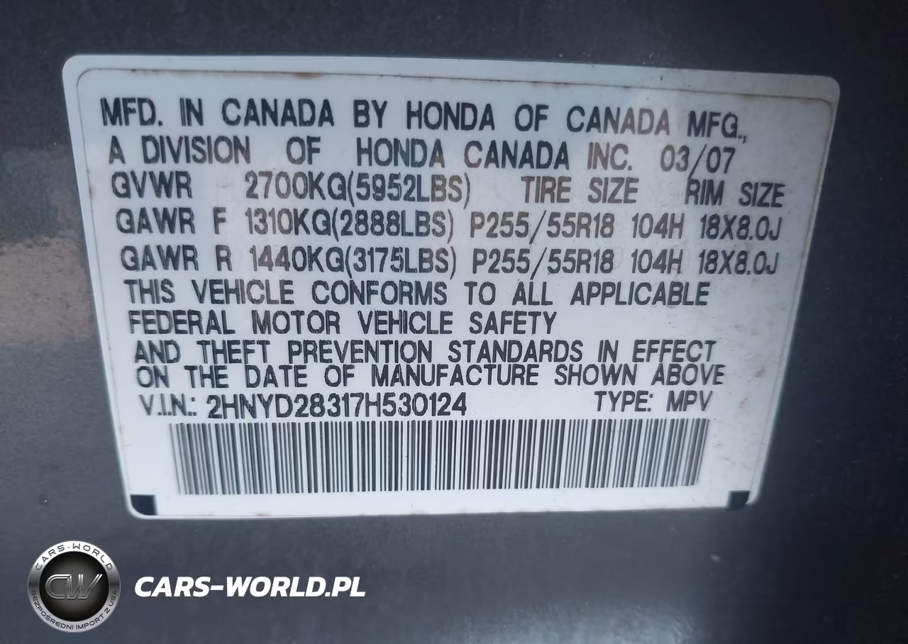 2007 Acura Mdx Technology Package VIN:2HNYD28317H530124 - 9