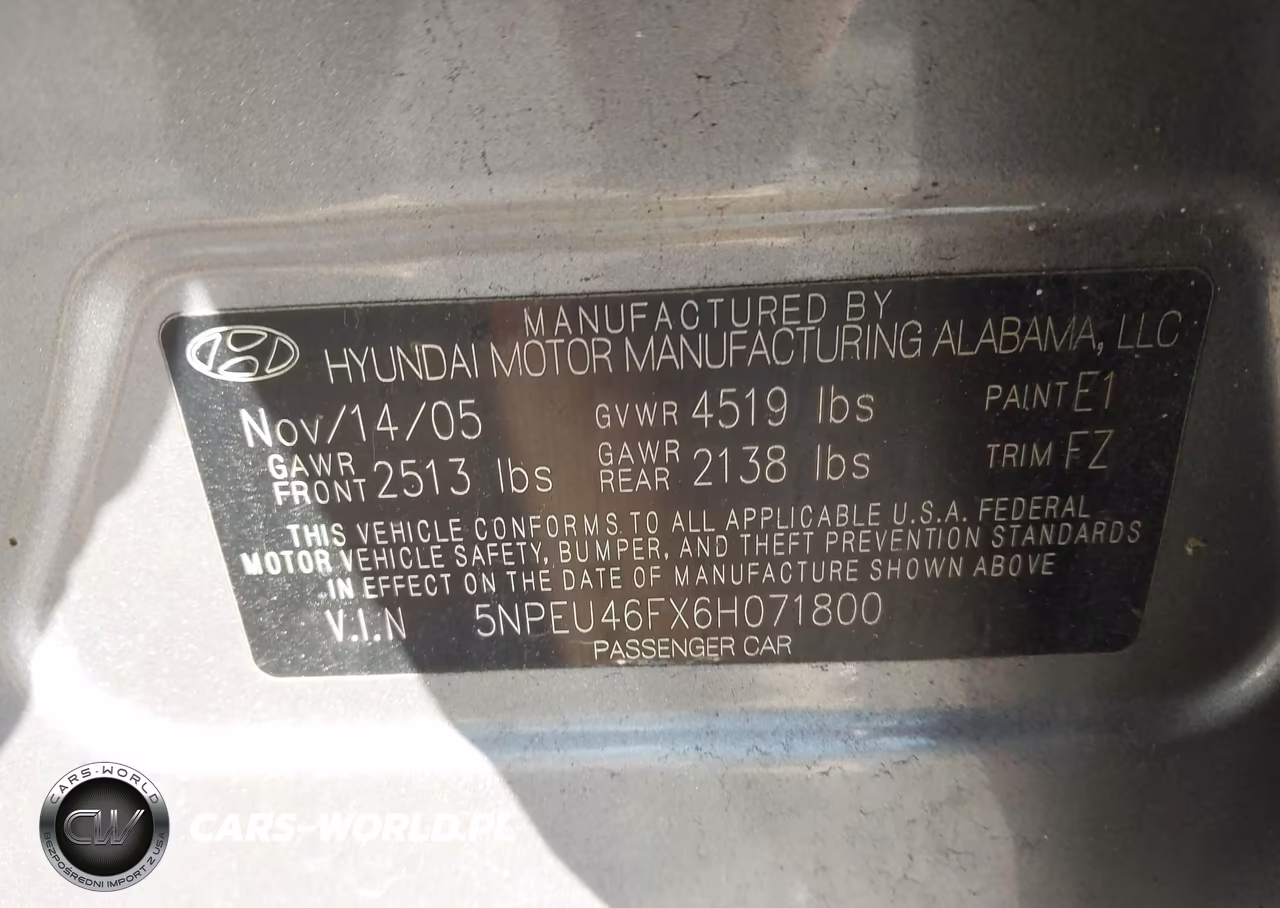 2006 Hyundai Sonata Gls V6-Lx V6 VIN:5NPEU46FX6H071800 - 9