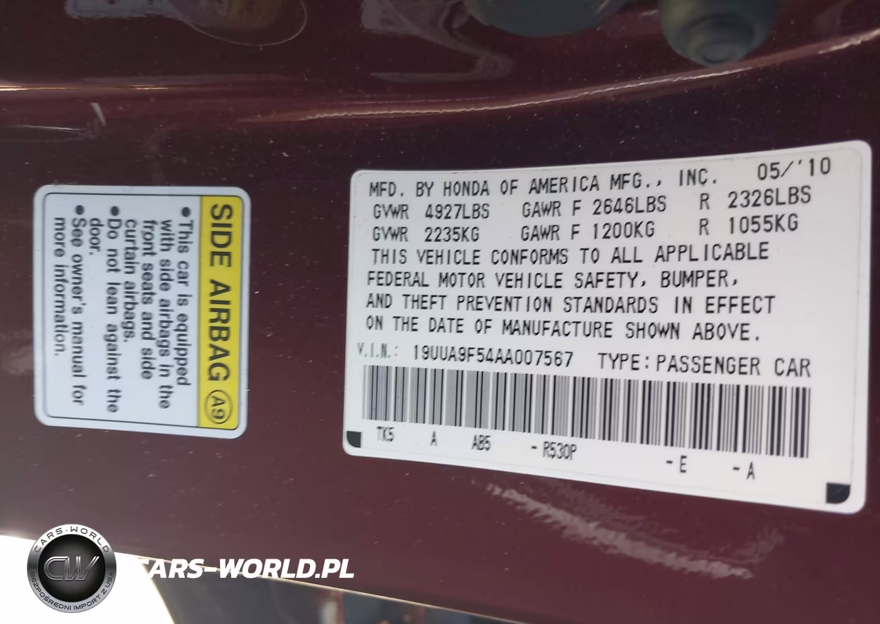 2010 Acura Tl 3.7 VIN:19UUA9F54AA007567 - 9
