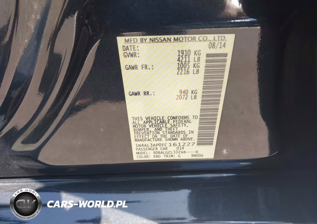 2015 Nissan Altima 2.5 S VIN:1N4AL3AP0FC161227 - 9