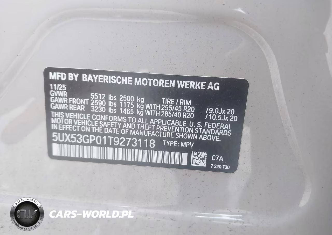 2026 BMW X3 30 xDrive VIN:5UX53GP01T9273118 - 9