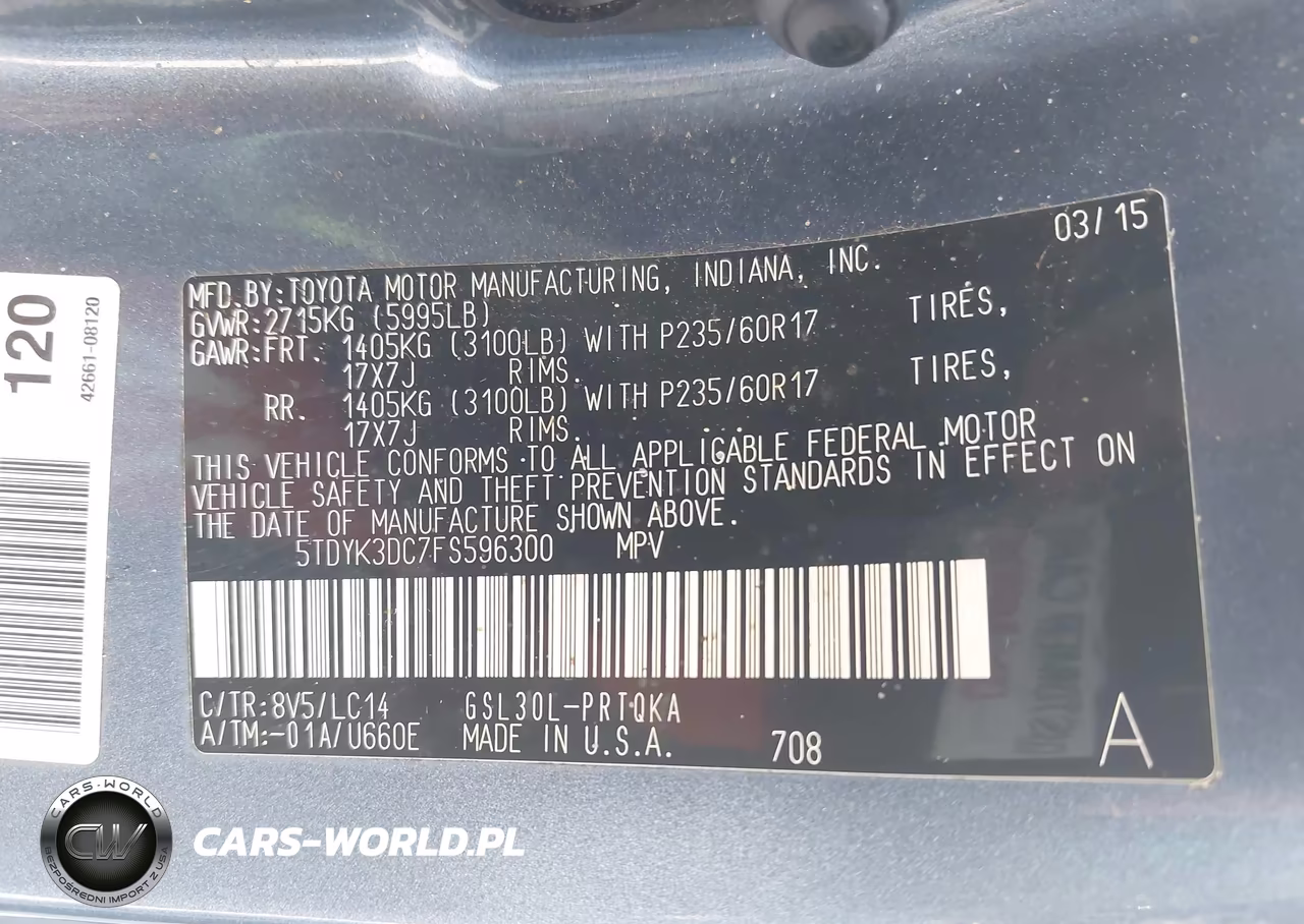 2015 Toyota Sienna Xle 8 Passenger VIN:5TDYK3DC7FS596300 - 9