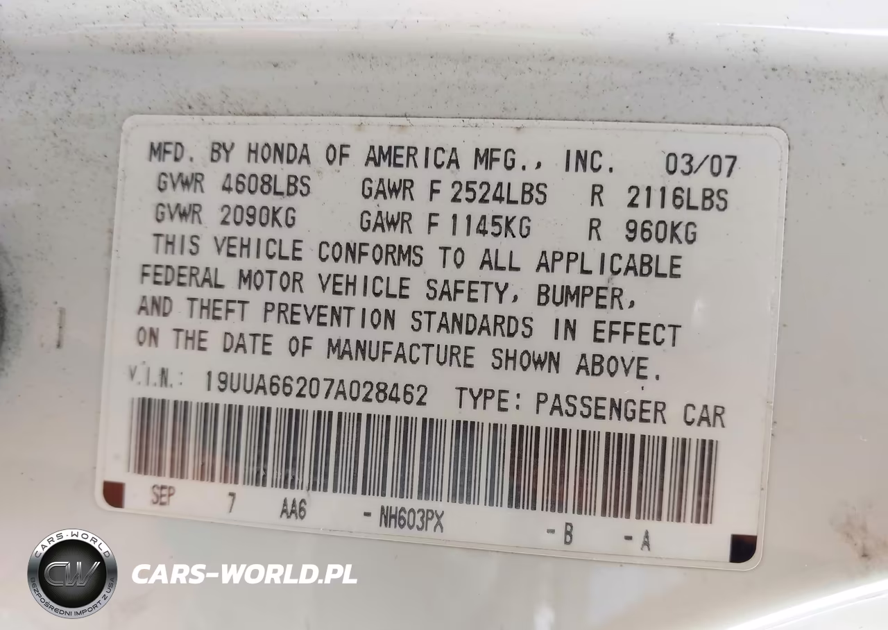 2007 Acura Tl 3.2 VIN:19UUA66207A028462 - 9