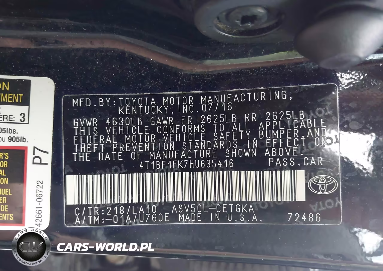 2017 Toyota Camry Xle VIN:4T1BF1FK7HU635416 - 9