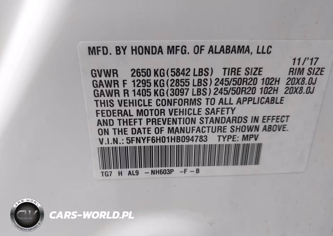 2017 Honda Pilot Elite VIN:5FNYF6H01HB094783 - 9