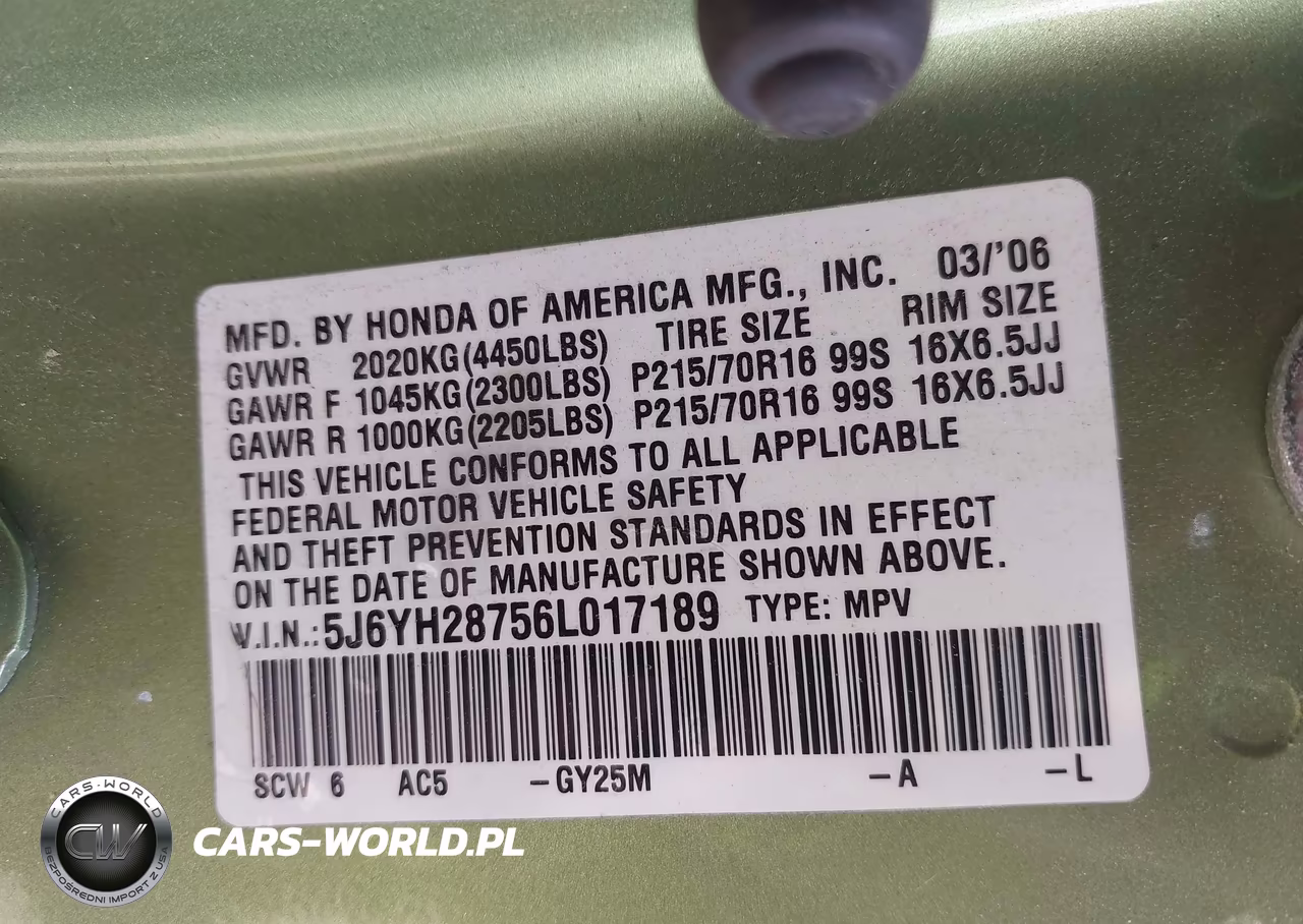 2006 Honda Element Ex-P VIN:5J6YH28756L017189 - 9