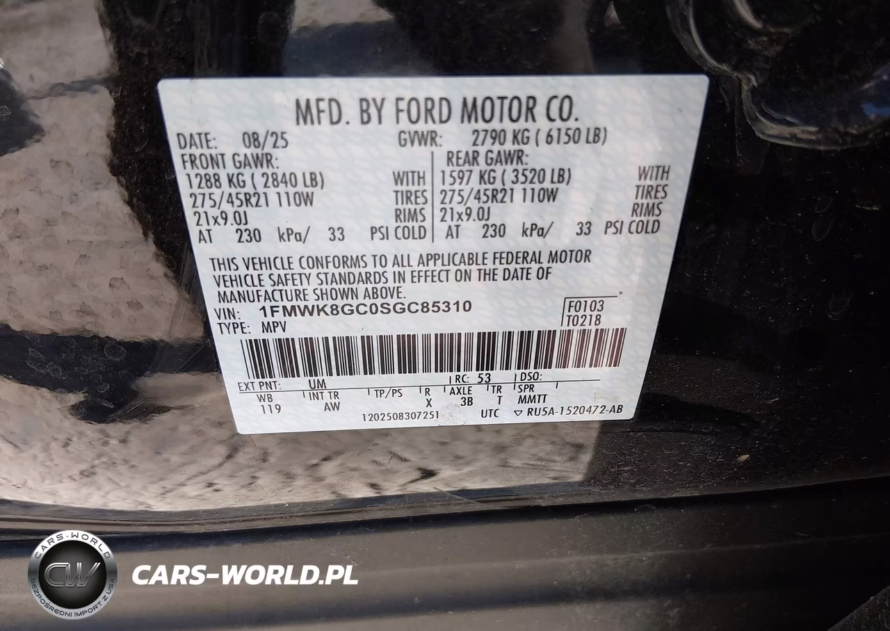 2025 Ford Explorer St VIN:1FMWK8GC0SGC85310 - 9