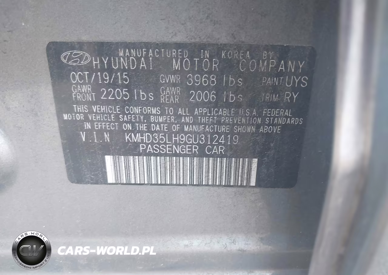 2016 Hyundai Elantra Gt VIN:KMHD35LH9GU312419 - 9