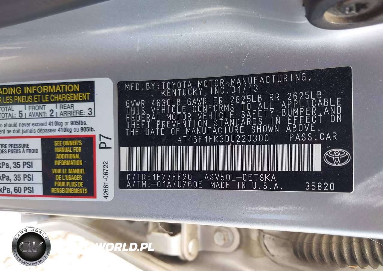 2013 Toyota Camry Se VIN:4T1BF1FK3DU220300 - 9