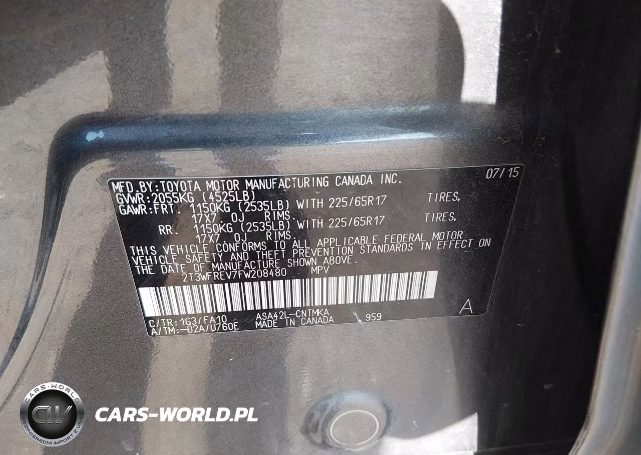 2015 Toyota Rav4 Xle VIN:2T3WFREV7FW208480 - 9