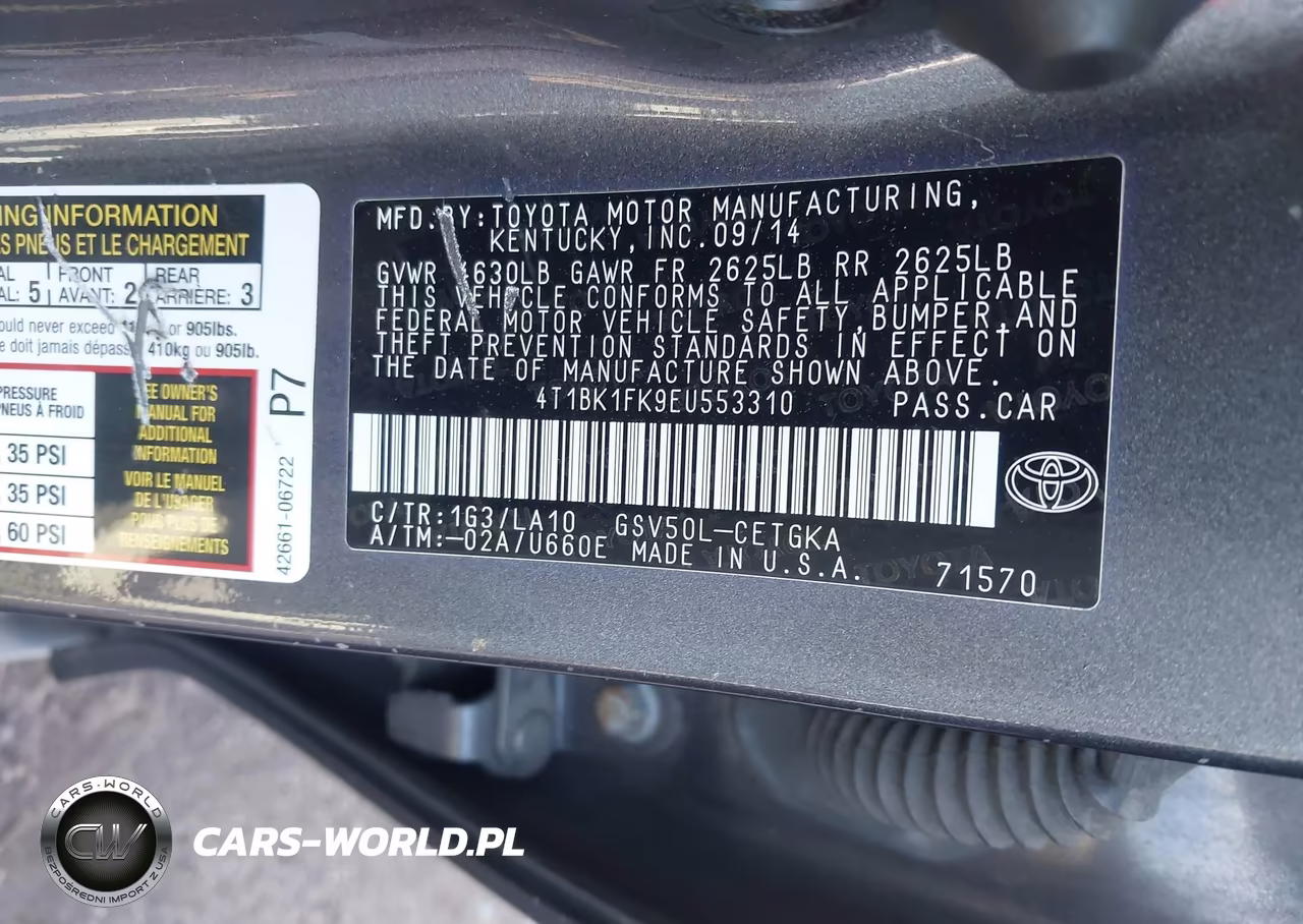 2014 Toyota Camry Xle V6 VIN:4T1BK1FK9EU553310 - 9