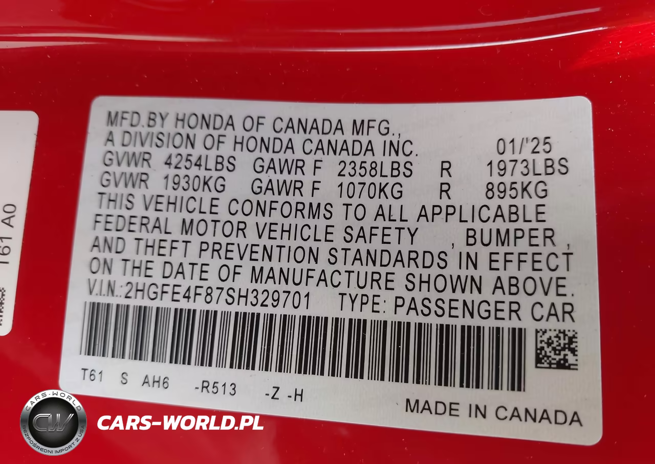 2025 Honda Civic Hybrid Sport-Sport Touring VIN:2HGFE4F87SH329701 - 9