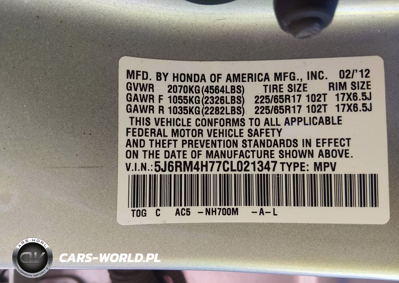 2012 Honda Cr-V Ex-L VIN:5J6RM4H77CL021347 - 9