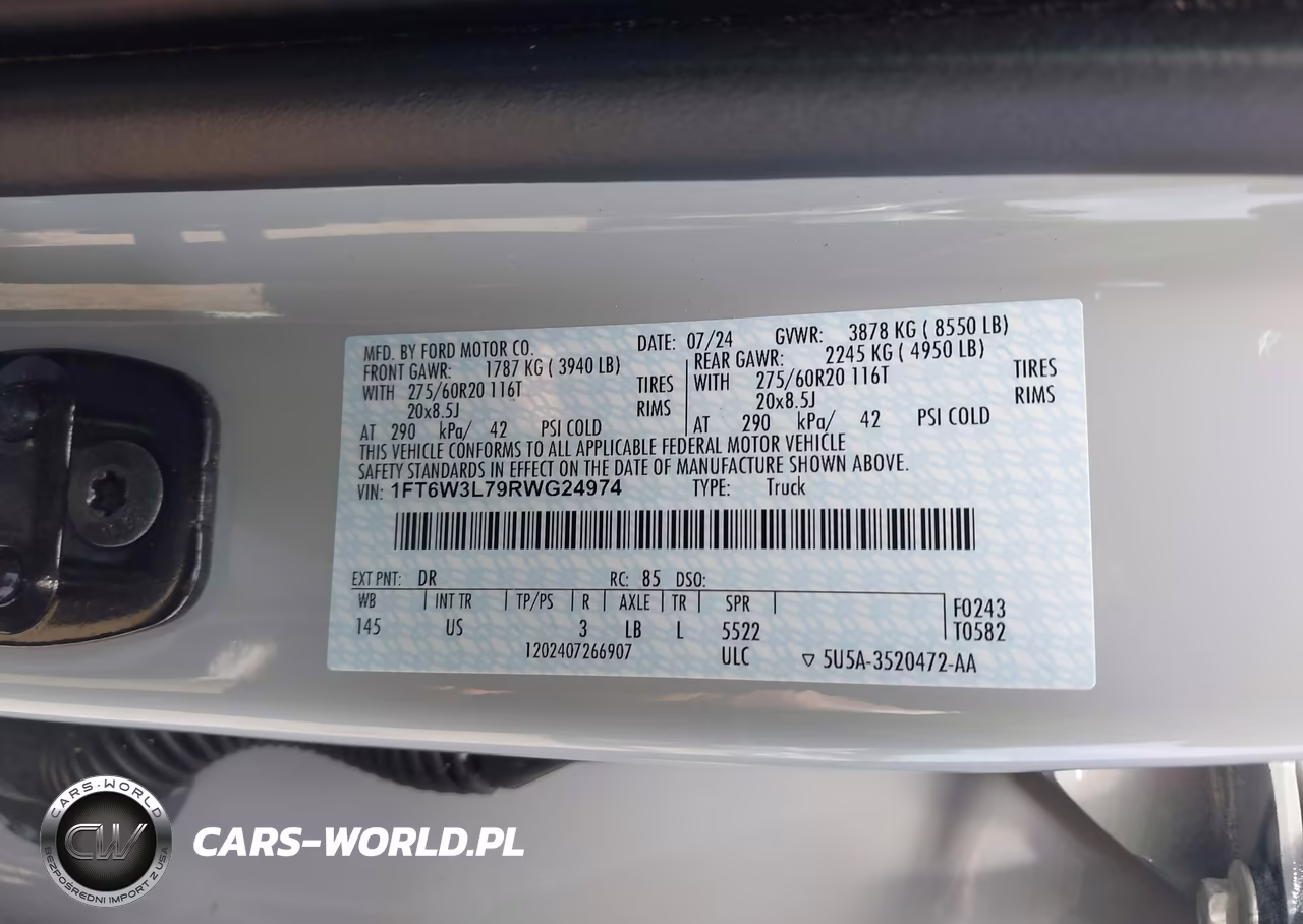 2024 Ford F-150 Lightning Flash VIN:1FT6W3L79RWG24974 - 9