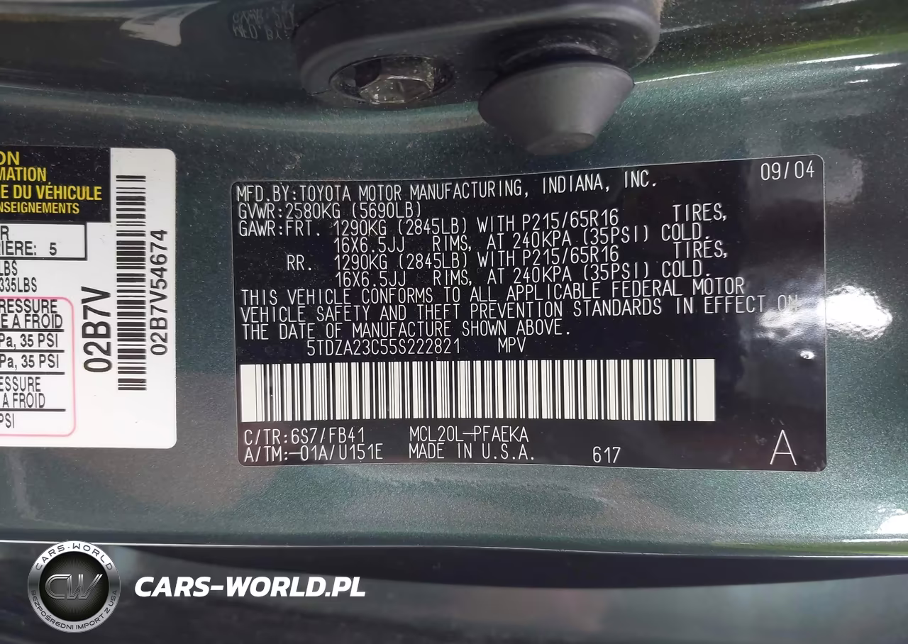 2005 Toyota Sienna Le VIN:5TDZA23C55S222821 - 9