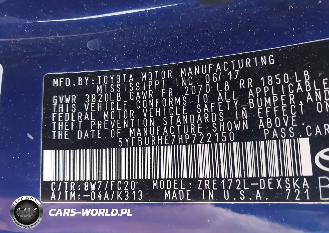 2017 Toyota Corolla Se VIN:5YFBURHE7HP722150 - 9