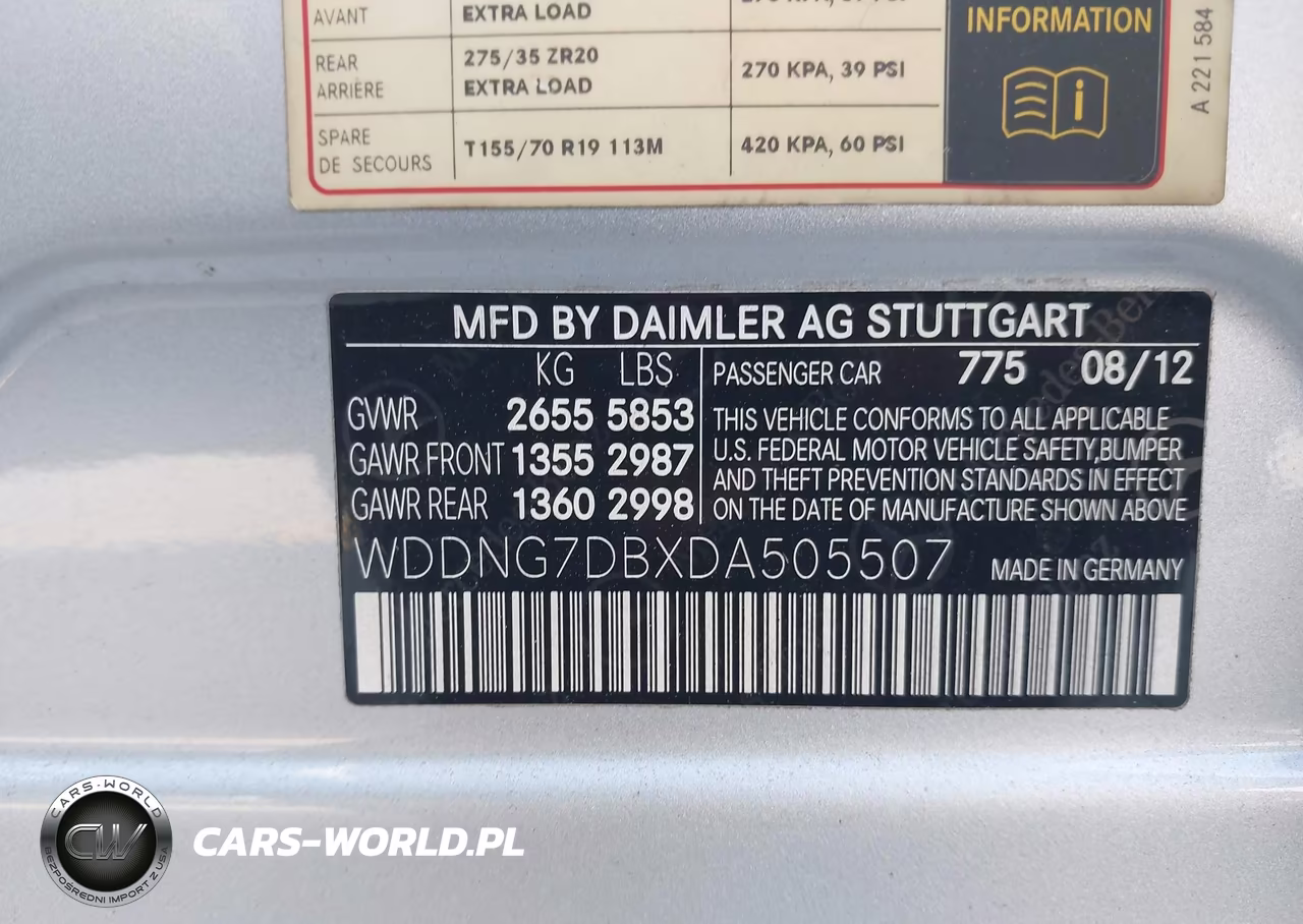 2013 Mercedes-Benz S 550 VIN:WDDNG7DBXDA505507 - 9