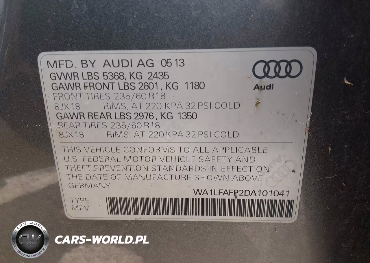 2013 Audi Q5 2.0T Premium VIN:WA1LFAFP2DA101041 - 9