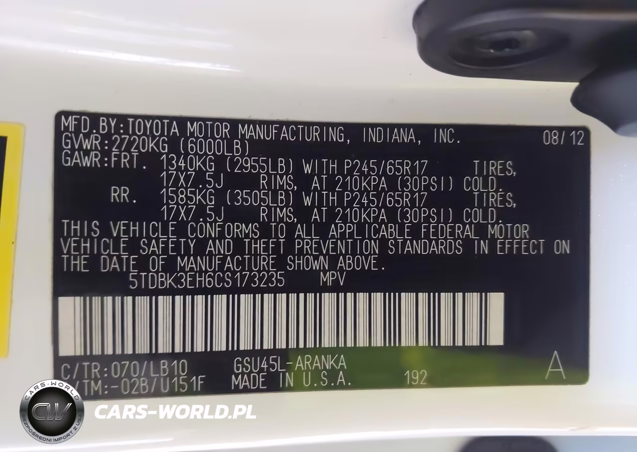2012 Toyota Highlander Se V6 VIN:5TDBK3EH6CS173235 - 9