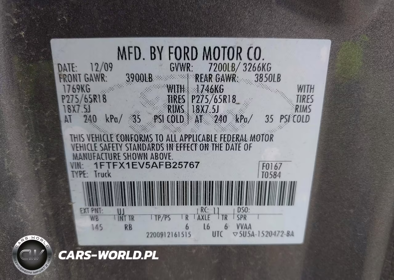2010 Ford F-150 Fx4-Lariat-Xl-Xlt VIN:1FTFX1EV5AFB25767 - 9