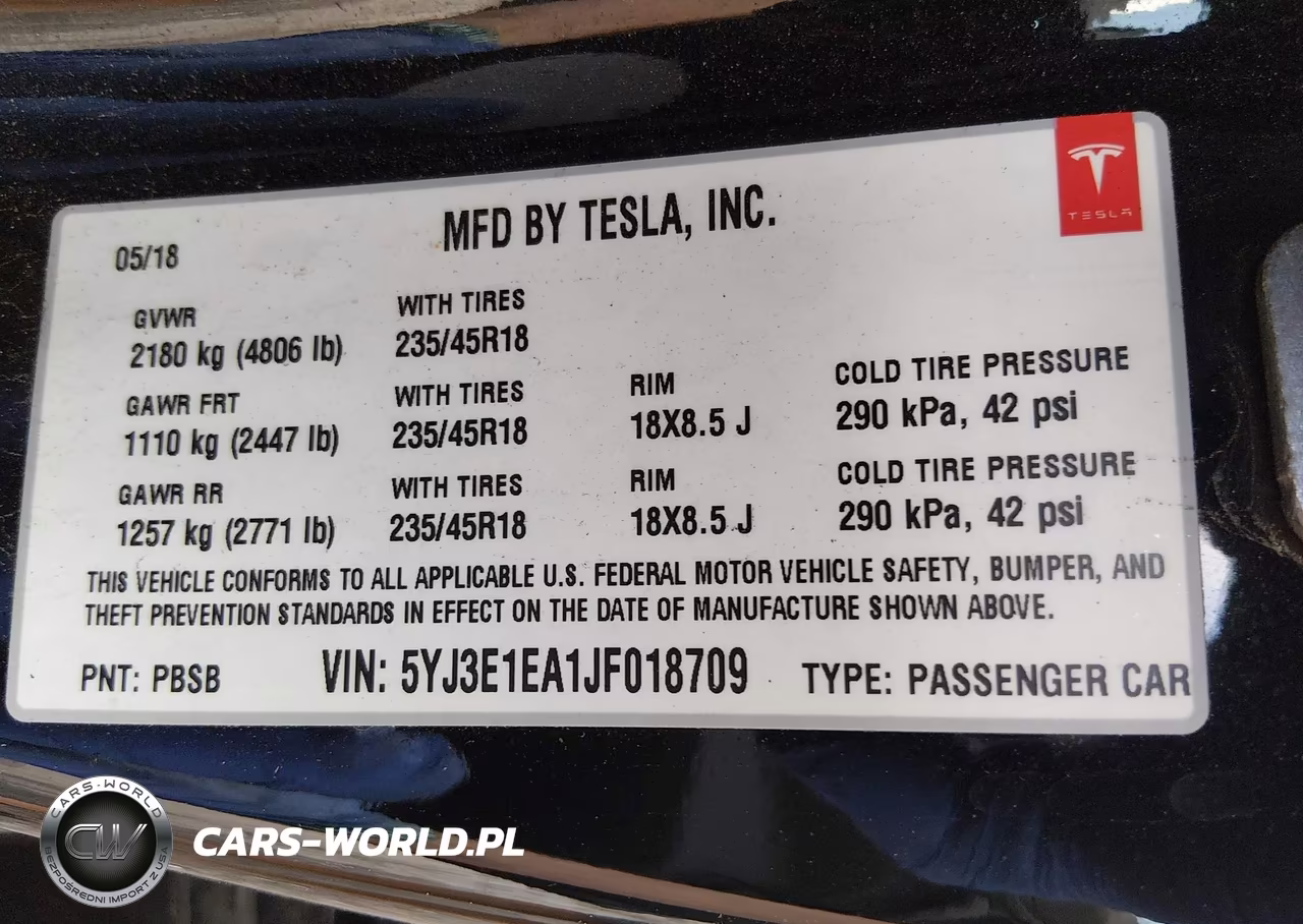 2018 Tesla Model 3 Long Range-Mid Range VIN:5YJ3E1EA1JF018709 - 9