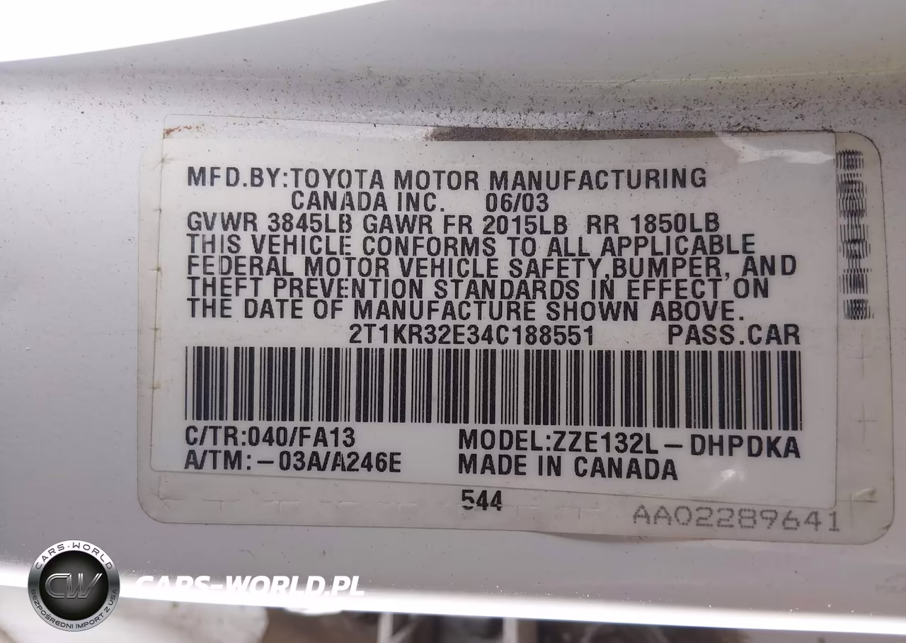 2004 Toyota Matrix Standard VIN:2T1KR32E34C188551 - 9