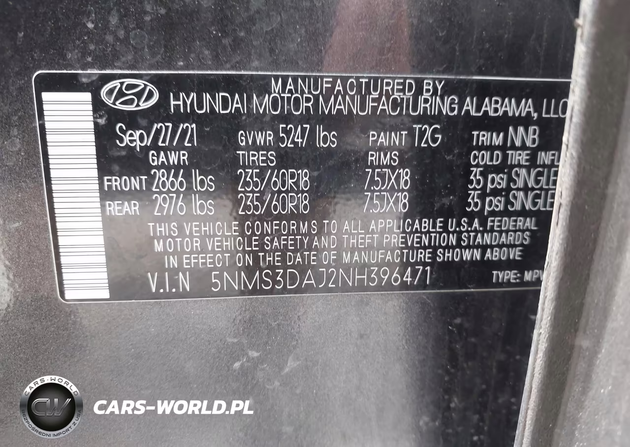 2022 Hyundai Santa Fe Sel VIN:5NMS3DAJ2NH396471 - 9