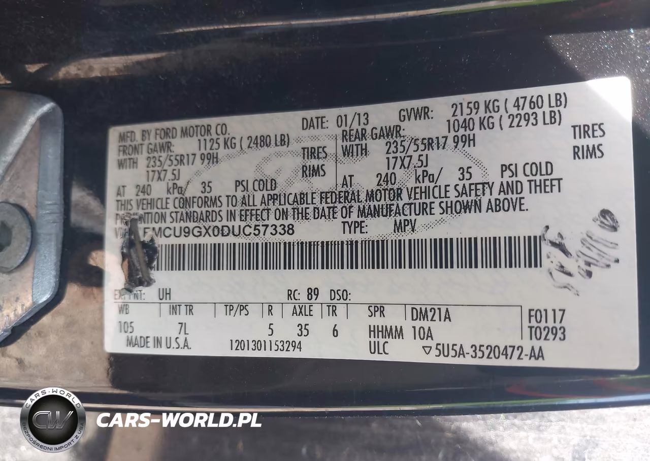 2013 Ford Escape Se VIN:1FMCU9GX0DUC57338 - 9