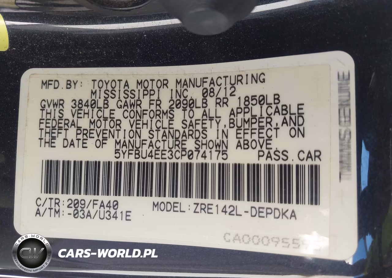 2012 Toyota Corolla L VIN:5YFBU4EE3CP074175 - 9
