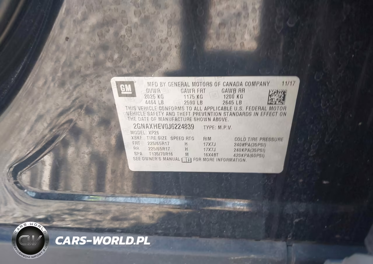 2018 Chevrolet Equinox Ls VIN:2GNAXHEV0J6224839 - 9