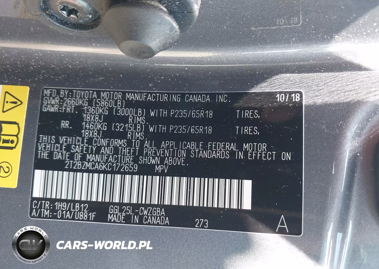 2019 Lexus Rx 350 VIN:2T2BZMCA6KC172659 - 9
