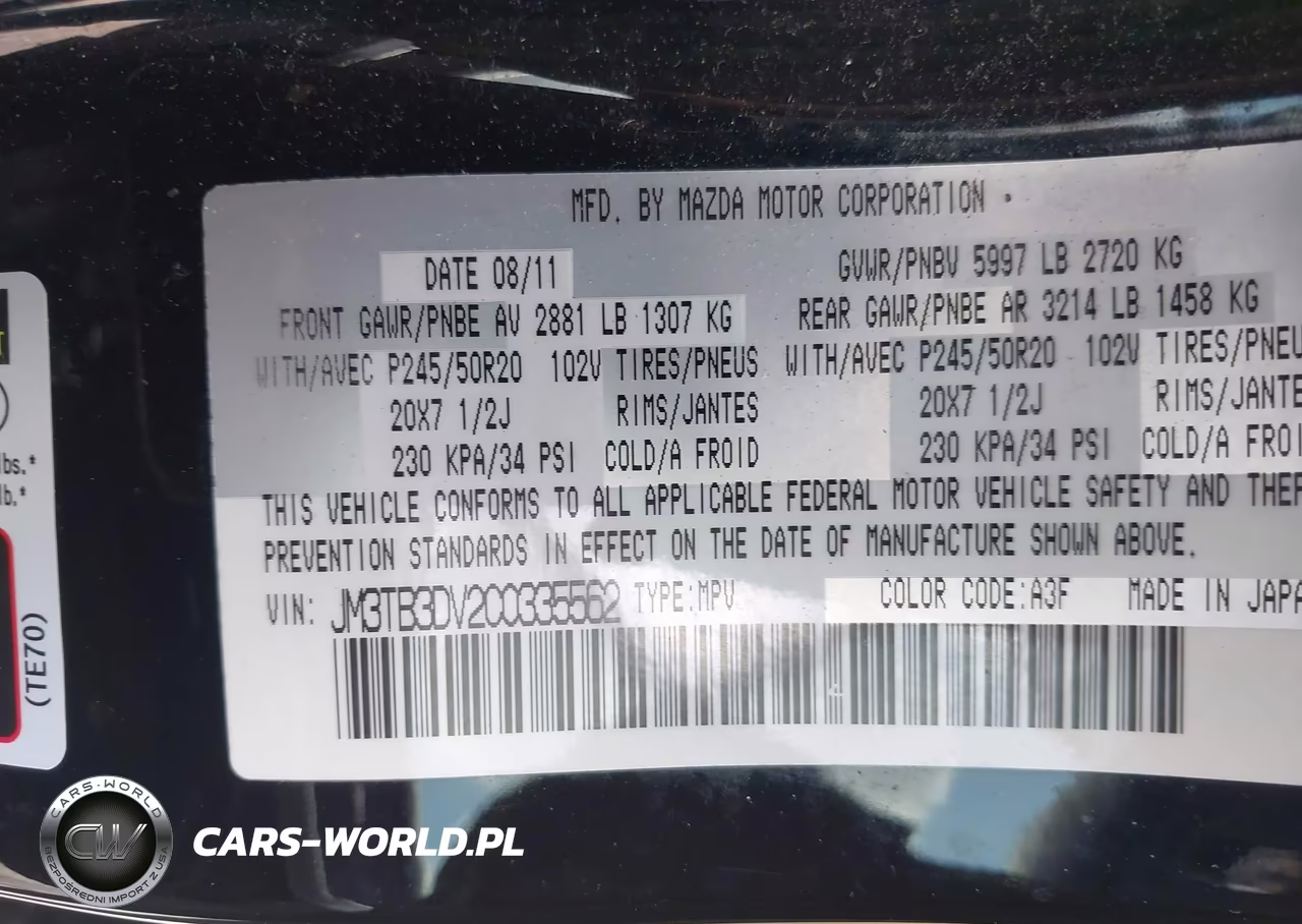 2012 Mazda Cx-9 Grand Touring VIN:JM3TB3DV2C0335562 - 9
