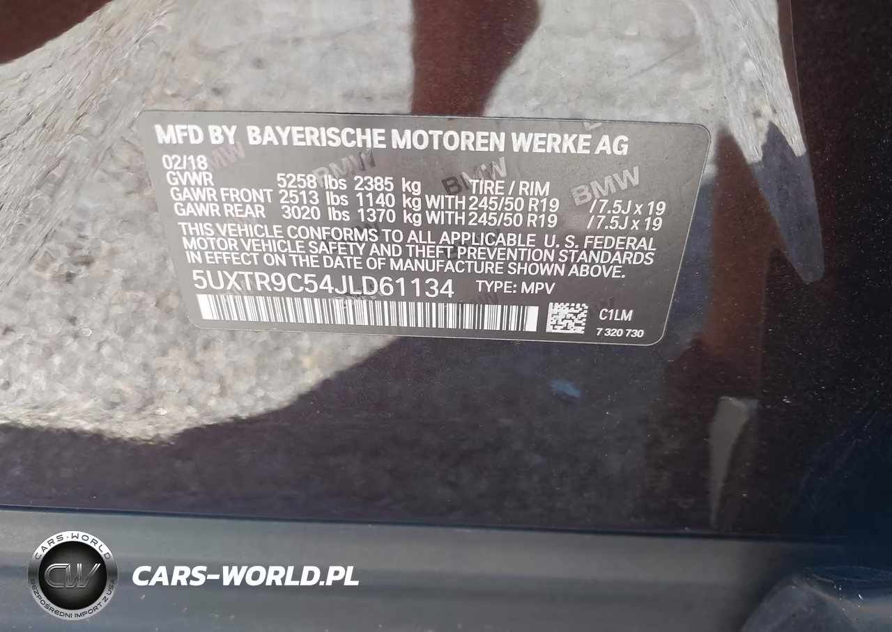 2018 BMW X3 xDrive30I VIN:5UXTR9C54JLD61134 - 9