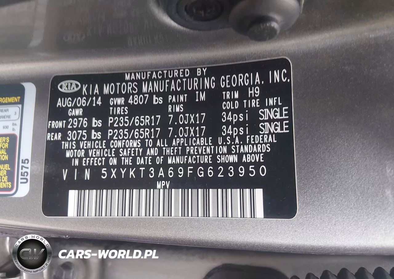2015 Kia Sorento Lx VIN:5XYKT3A69FG623950 - 9