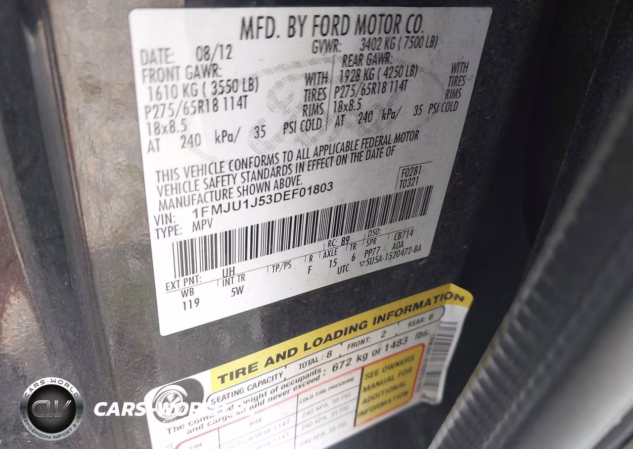 2013 Ford Expedition King Ranch VIN:1FMJU1J53DEF01803 - 9