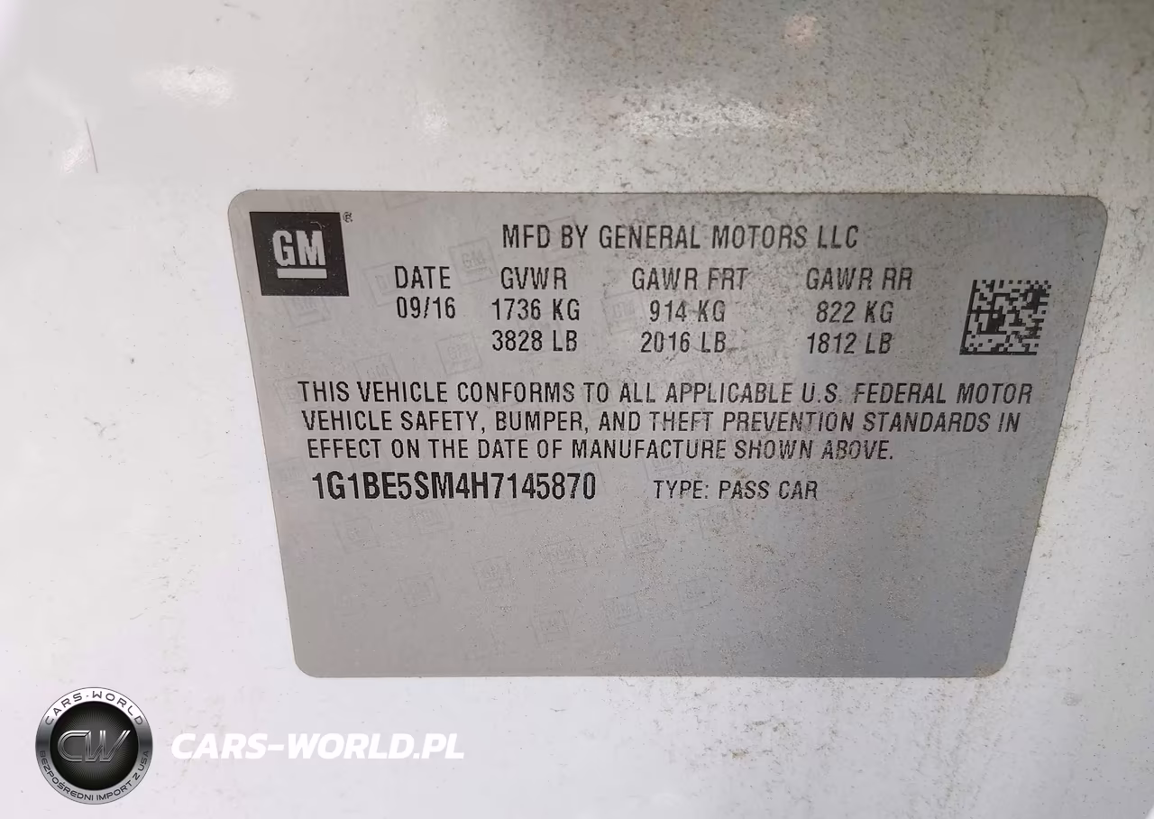 2017 Chevrolet Cruze Lt Auto VIN:1G1BE5SM4H7145870 - 9