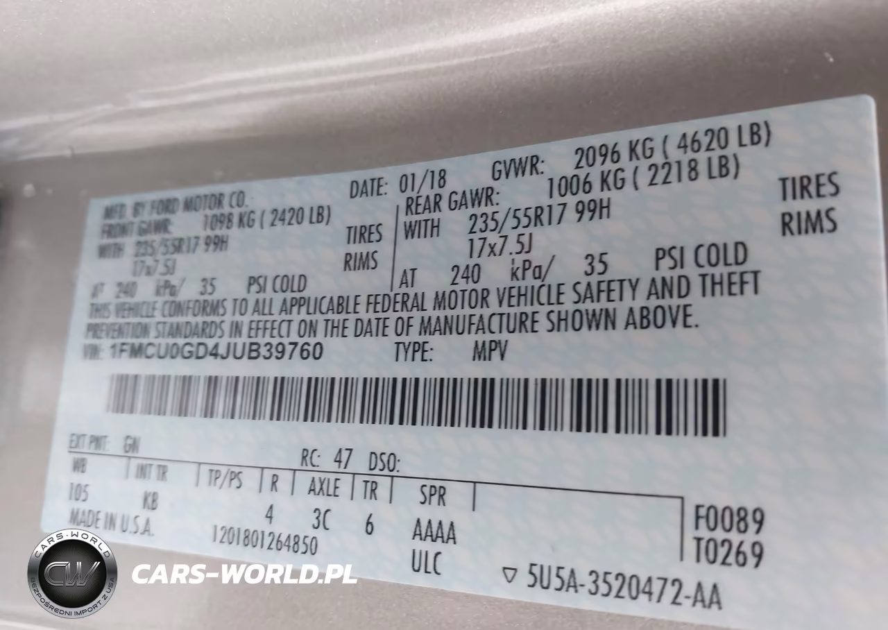2018 Ford Escape Se VIN:1FMCU0GD4JUB39760 - 9