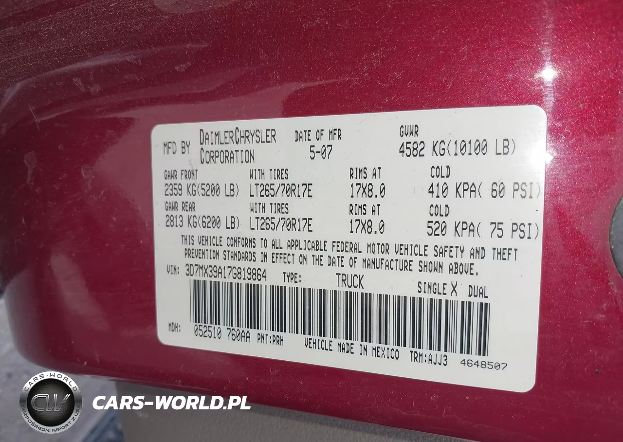 2007 Dodge Ram 3500 Slt VIN:3D7MX39A17G819864 - 8