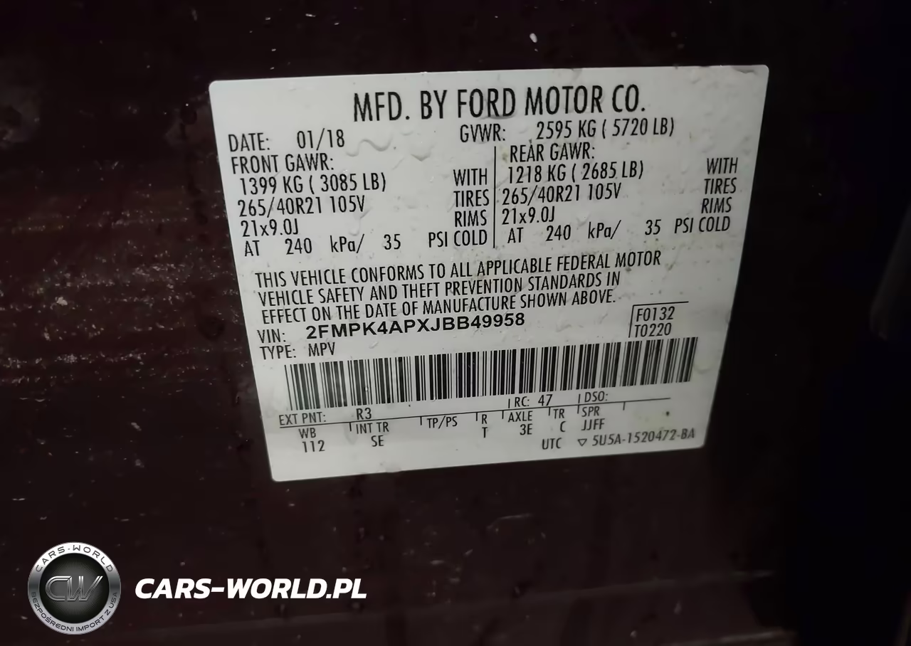 2018 Ford Edge Sport VIN:2FMPK4APXJBB49958 - 9