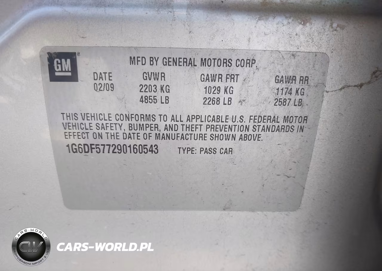 2009 Cadillac Cts Rwd W-1Sa VIN:1G6DF577290160543 - 9