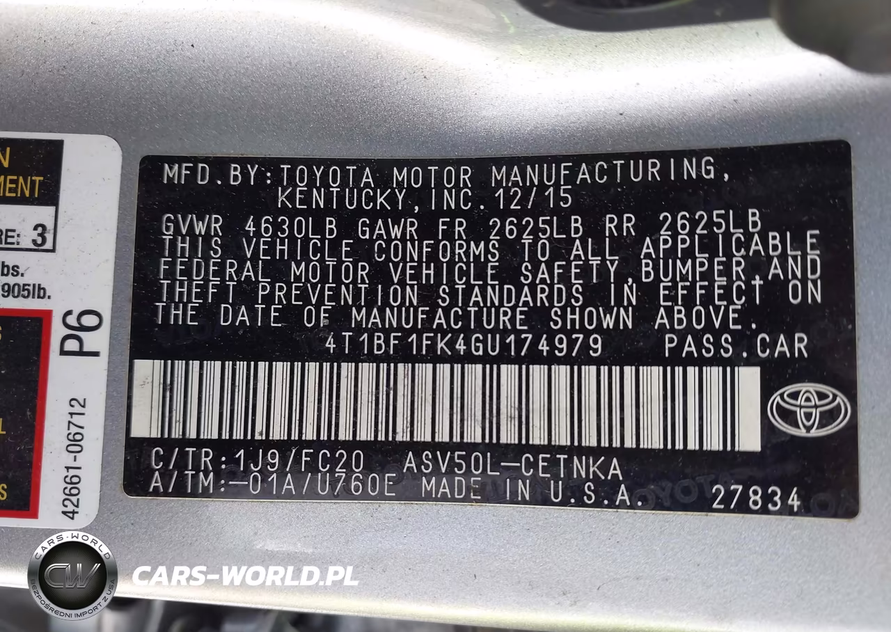 2016 Toyota Camry Le VIN:4T1BF1FK4GU174979 - 9