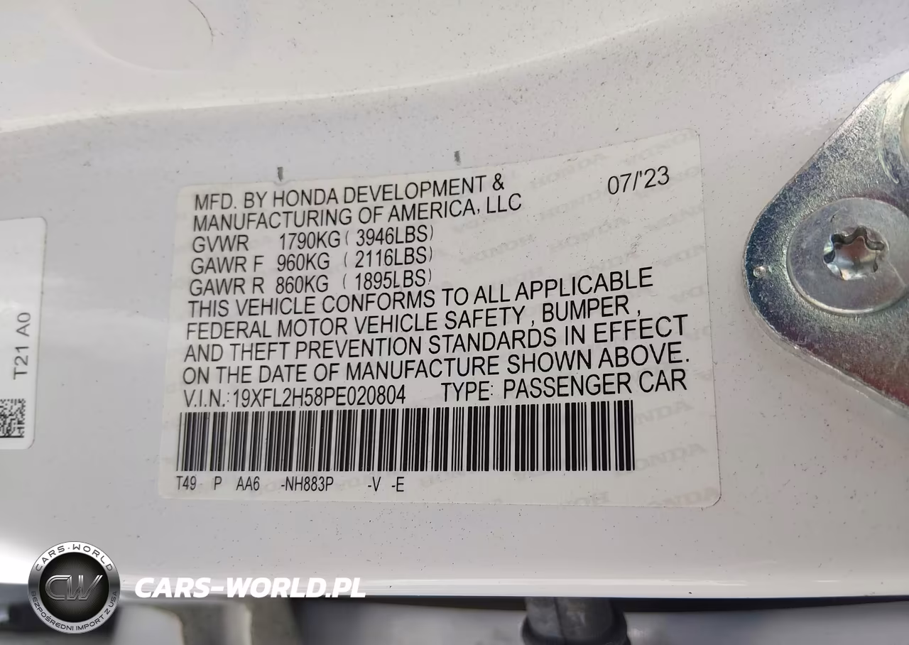 2023 Honda Civic Lx VIN:19XFL2H58PE020804 - 9