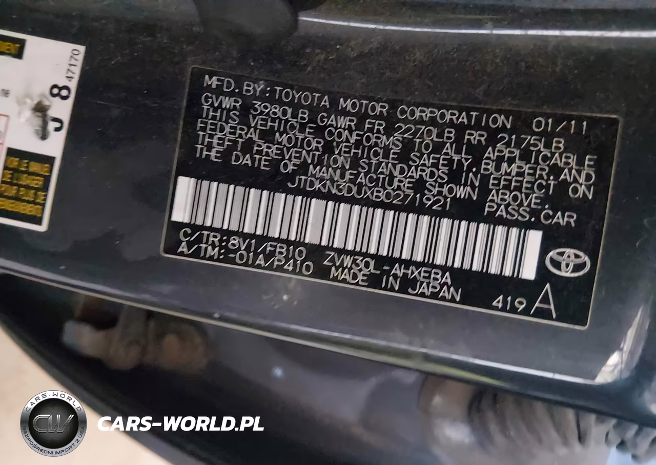 2011 Toyota Prius Two VIN:JTDKN3DUXB0271921 - 9