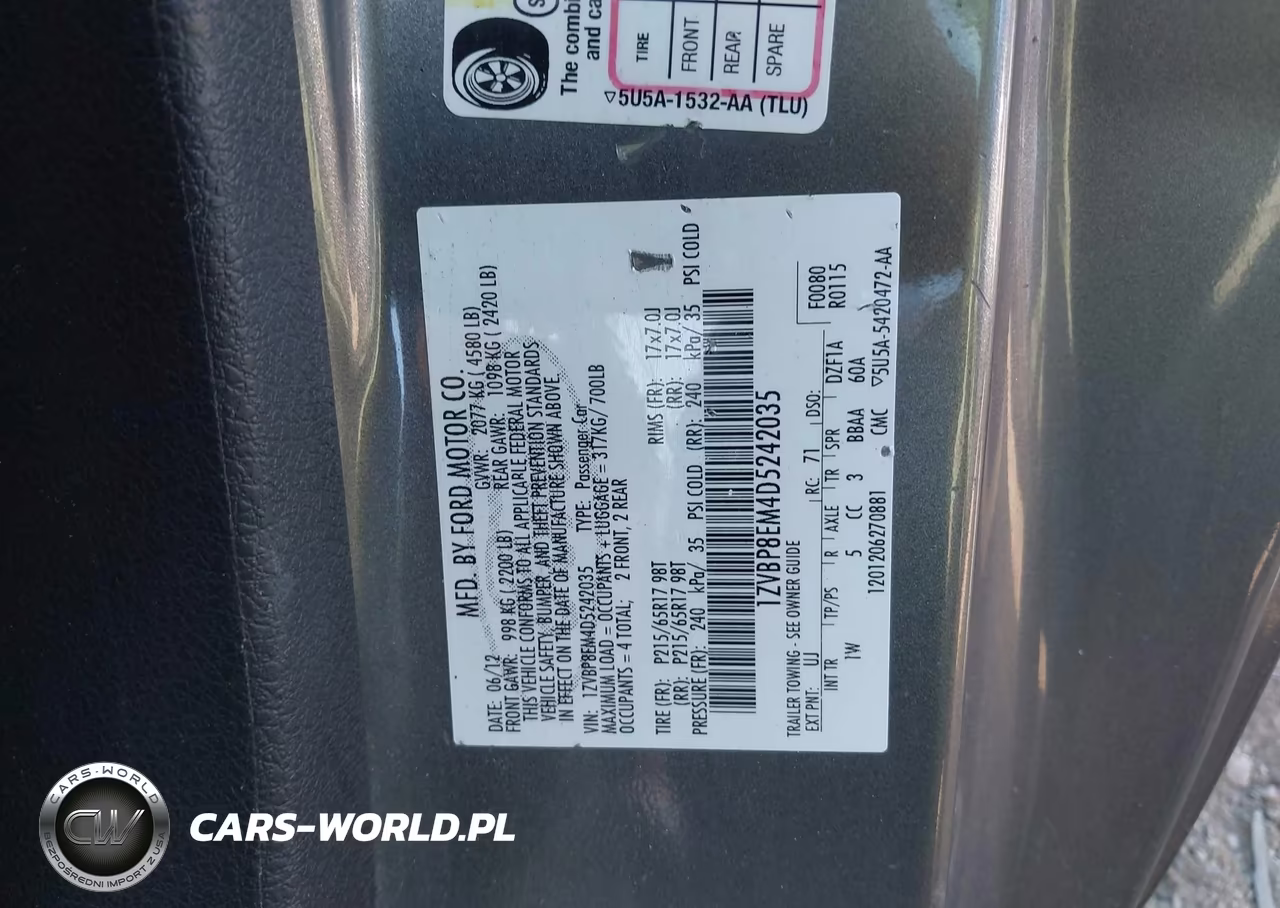 2013 Ford Mustang V6 VIN:1ZVBP8EM4D5242035 - 9