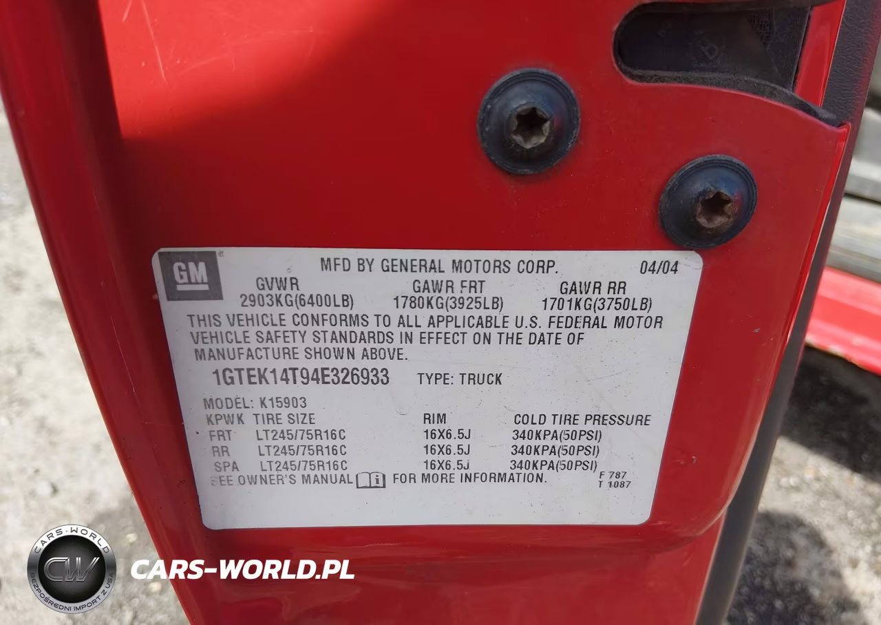 2004 GMC Sierra 1500 Work Truck VIN:1GTEK14T94E326933 - 9